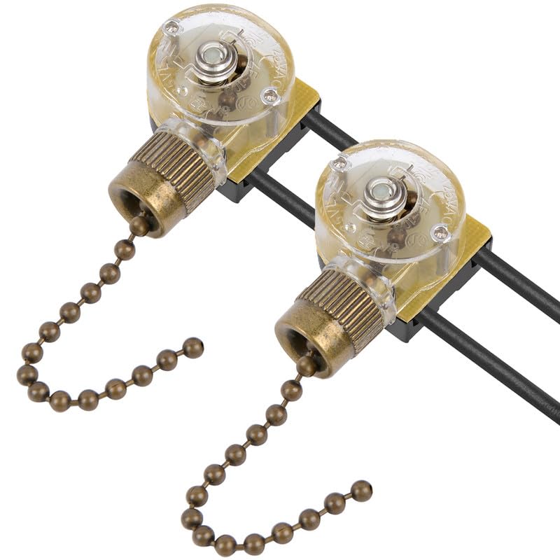 Replacement Speed Control Switch, 2 Pack Zing Ear Ze 109 Ceiling Fan Switch, On Off Fan Light Pull Chain Switch Compatible With