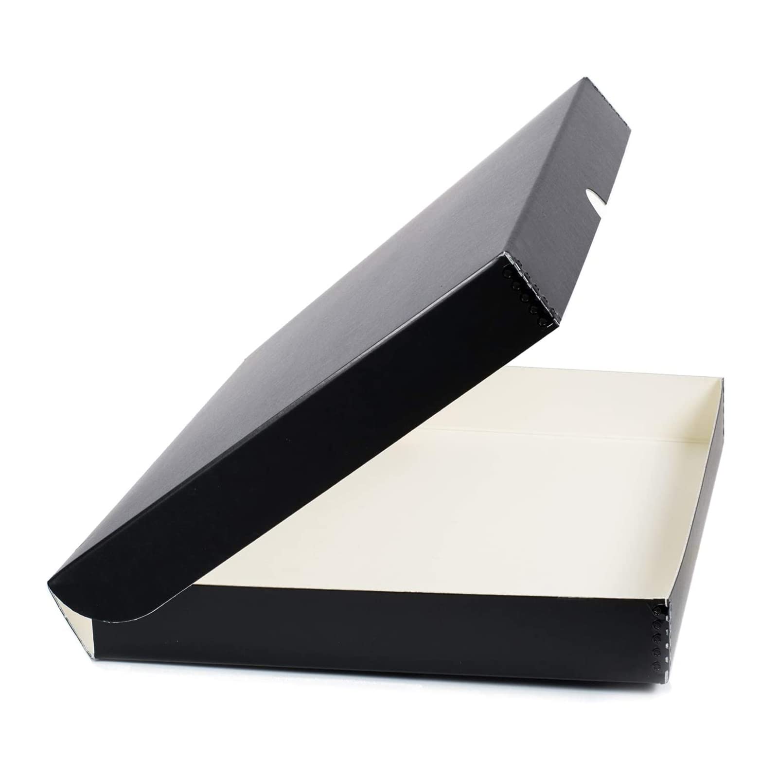 Lineco Folio Storage Box, Clamshell Design With Metal Edge. 11.5X17.5X1.75 Inches, Archival Boxboard, Preserve Photos, Cards, Magazines, Documents, Art, Ephemera, Family Records, Black, Pack Of 1