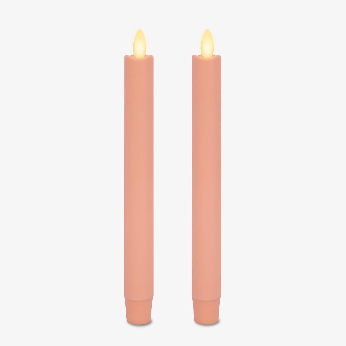 Luminara - Flameless Battery Operated Taper Candle - Mellow Peach - Pack Of 2-1X9.75 - Led Flickering Flame - Realistic Safe For
