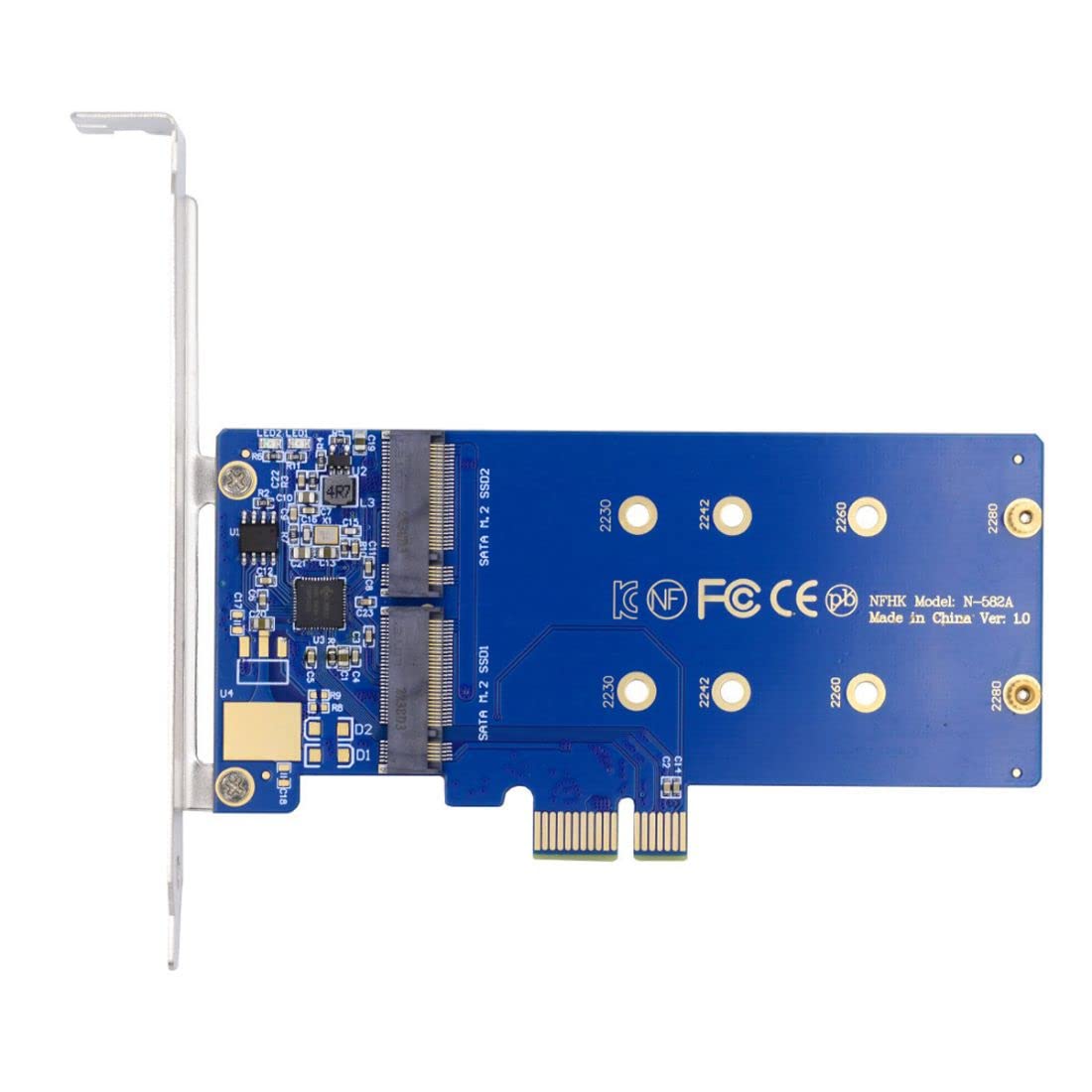 Chenyang M.2 Ssd To Pci E X1 Adapter 2 Sata Ssd To Pcie 3.0/4.0 Expansion Card Adapter Jmb582 Chipset With 12Cm Pci E Bracket