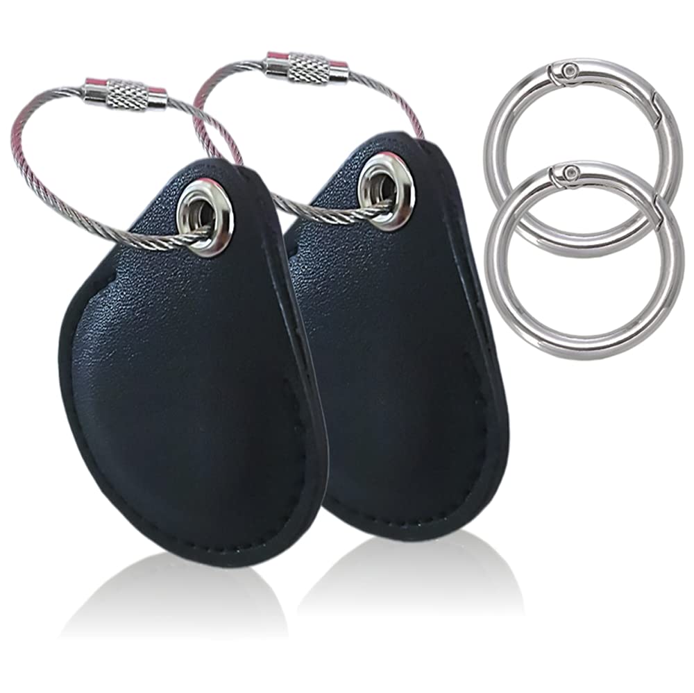 Leather Case For Airtags As Accessories With Keychain To Connect Apple Tracker/Locator, Full Surround Airtag Holder Sleeve To Pr