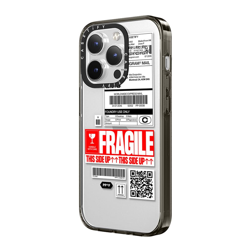 Casetify Compact Iphone 15 Pro Max Case [2X Military Grade Drop Tested / 4Ft Drop Protection]   Stickers Prints   Pp 0008   Clea