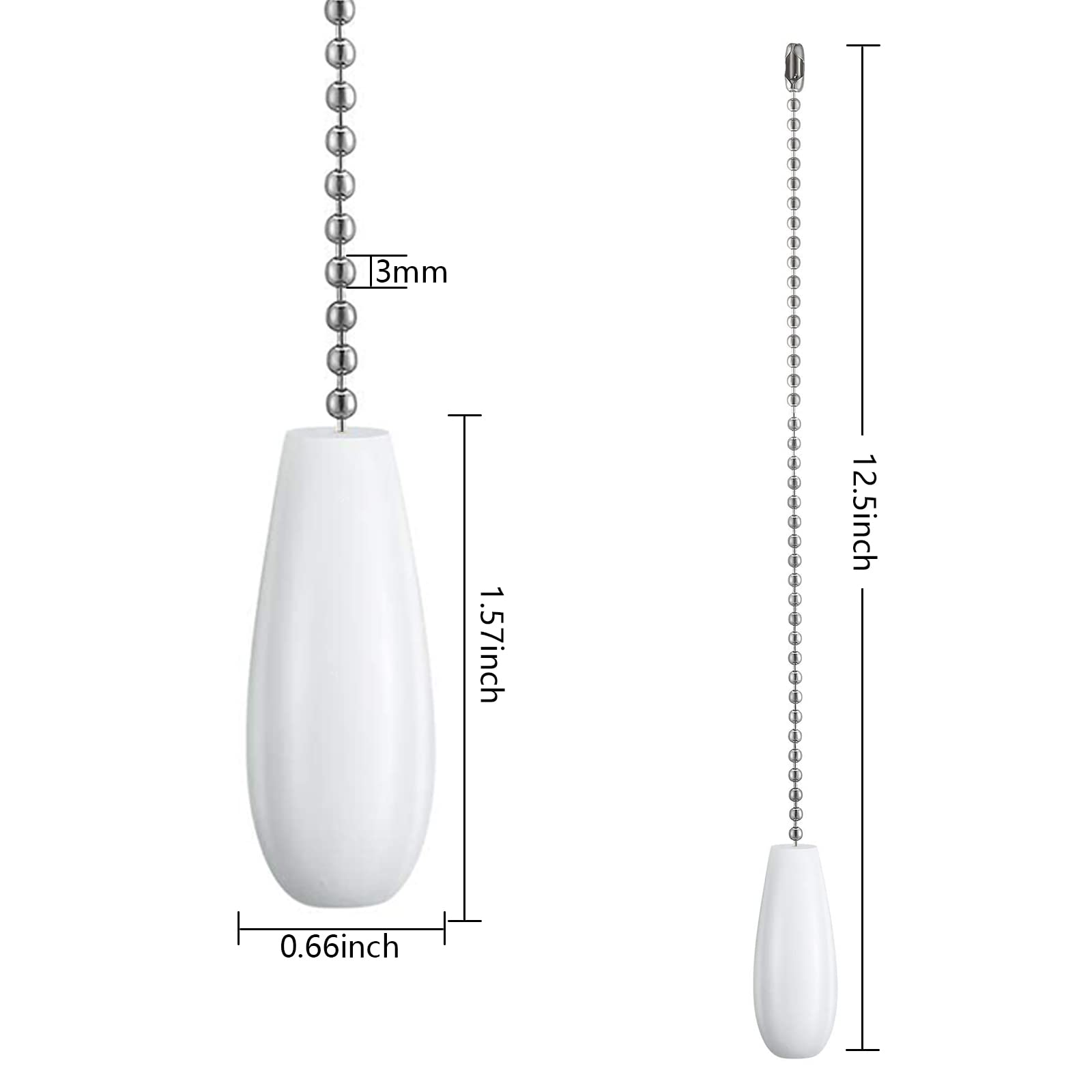 Dotlite Ceiling Fan Pull Chain Extender, 4Pcs Wooden Decorative Pendant Extension Chains, 12 Inches Lighting & Fan Beaded Ball F