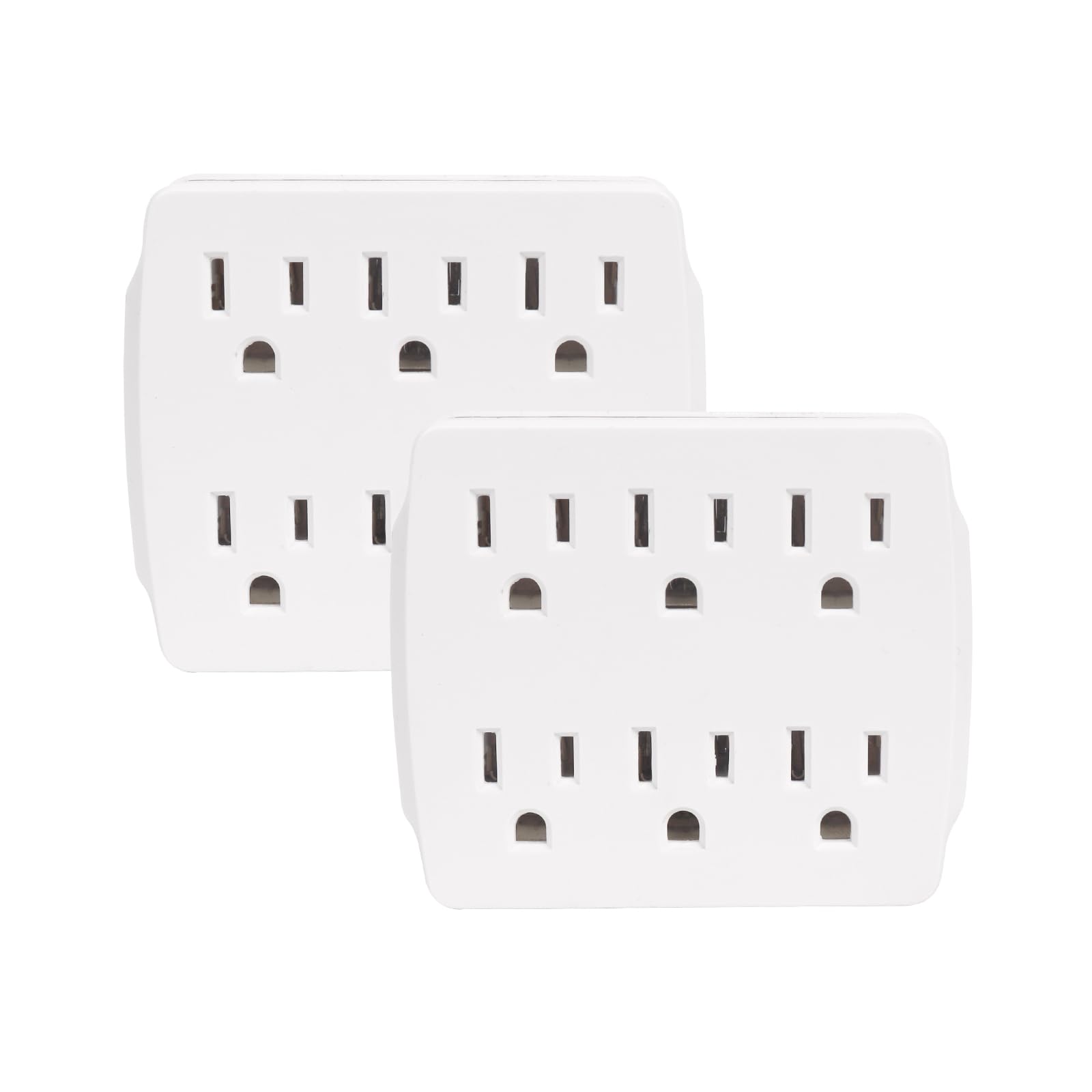 Extrastar 6 Outlet Extender, Multi Plug Outlet With 3 Prong Electrical Outlet Splitter, 15A/125Vac/1875W, Grounded Wall Outlet T