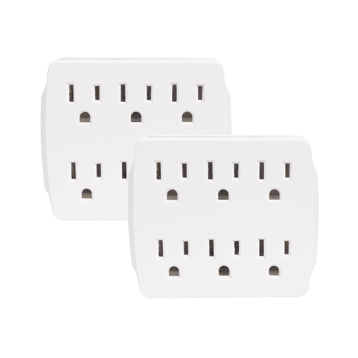 Extrastar 6 Outlet Extender, Multi Plug Outlet With 3 Prong Electrical Outlet Splitter, 15A/125Vac/1875W, Grounded Wall Outlet T