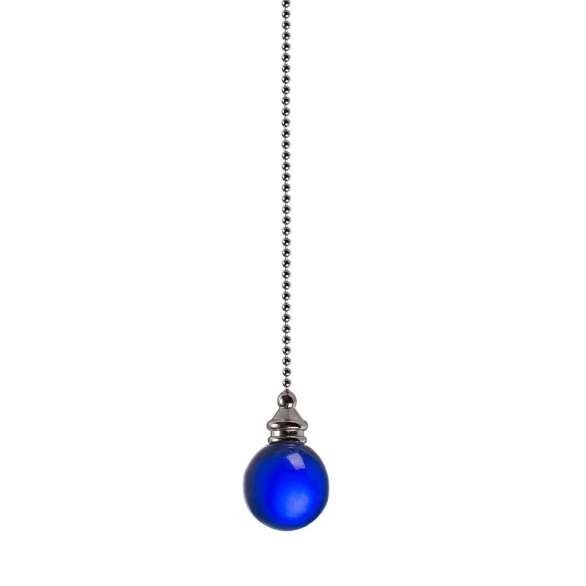 Ceiling Fan Pull Chain, 2Pcs Blue 30Mm Diameter Crystal Ball Fan Pull Chain, 20 Inches Fan Pulls Set With Connector Ceiling Fan