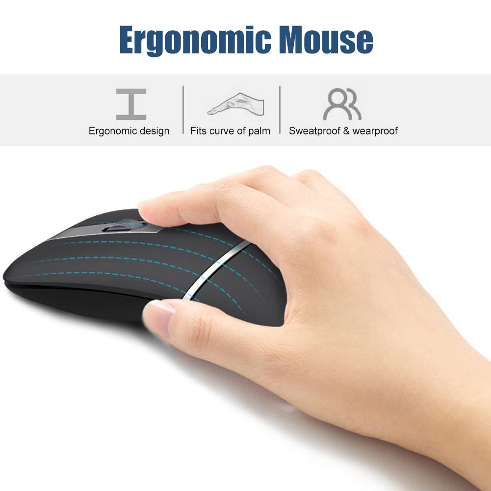 Normia Rita Foldable Arc Wireless Mouse Silent Click Bluetooth 2.4Ghz Dual Modes Portable Curved Mouse For Home, Office, Travel