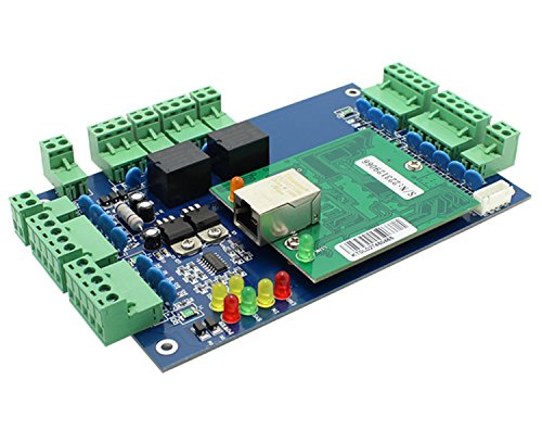 Mengqi Control Tcpip 2 Doors Magnetic Lock(600Lbs) Access Control Systems Request To Exit Detector Motion Sensor 110V Metal Power Supply Box+Card & Fobs