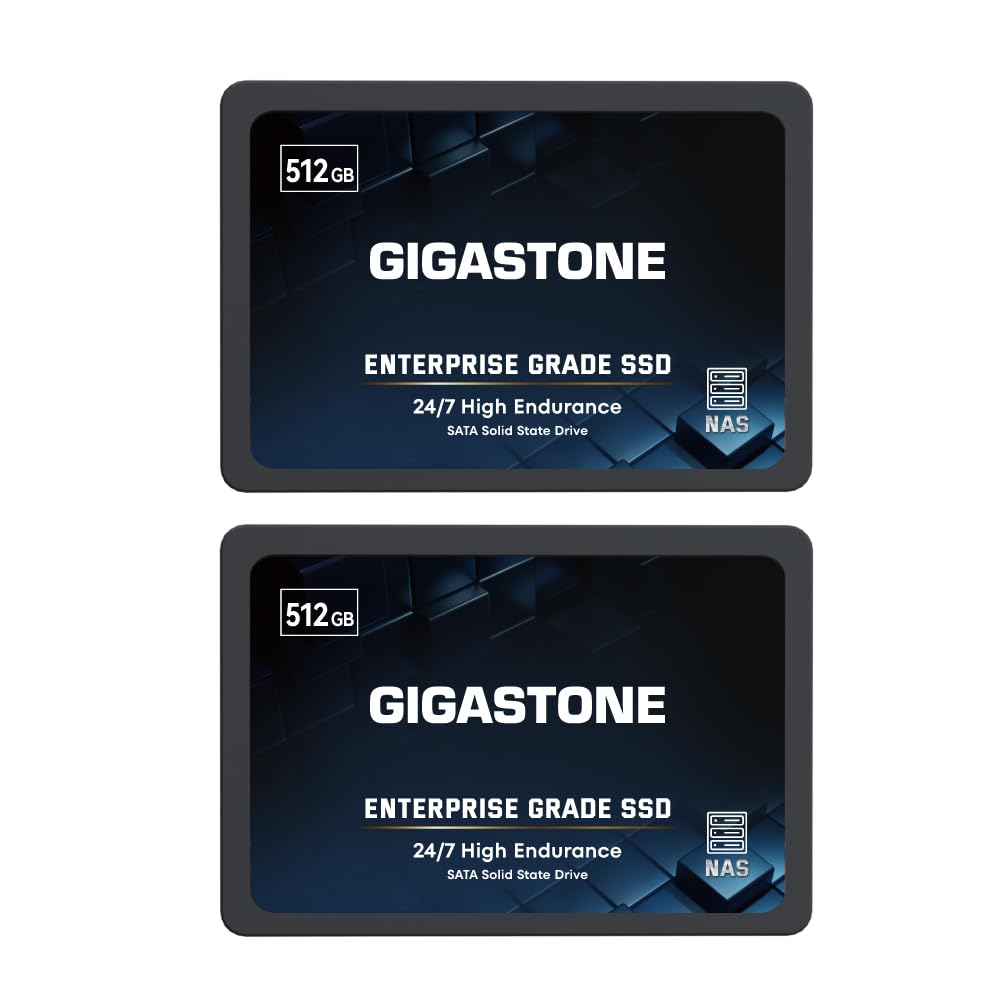 Gigastone Enterprise Ssd 512Gb Nas Ssd Drive Cache (2 Pack) 24/7 Durable Tlc High Endurance Business Server Data Center Raid Net