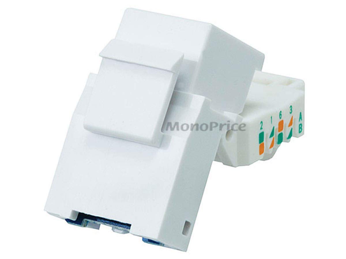 Monoprice Cat5E Rj 45 Toolless Keystone Jack In White