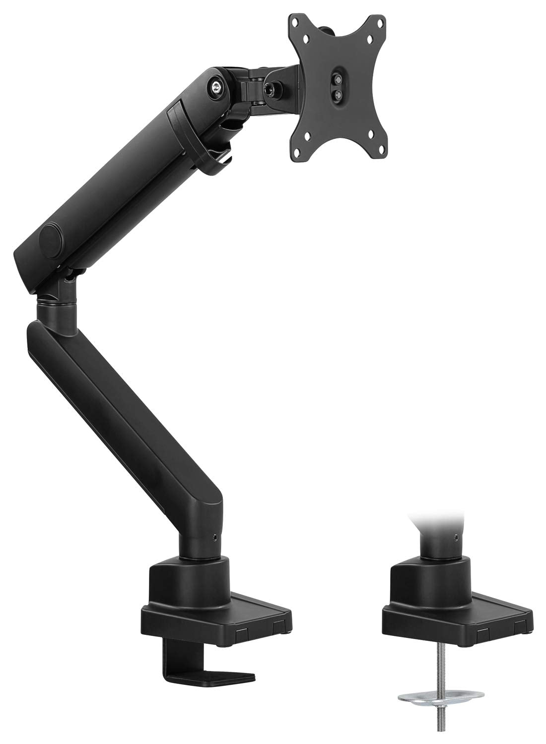 Mount It! Single Monitor Arm Mount | Premium Monitor Desk Stand | Articulating Mechanical Spring Arm | Fits 24 27 30 32 Inch Ves