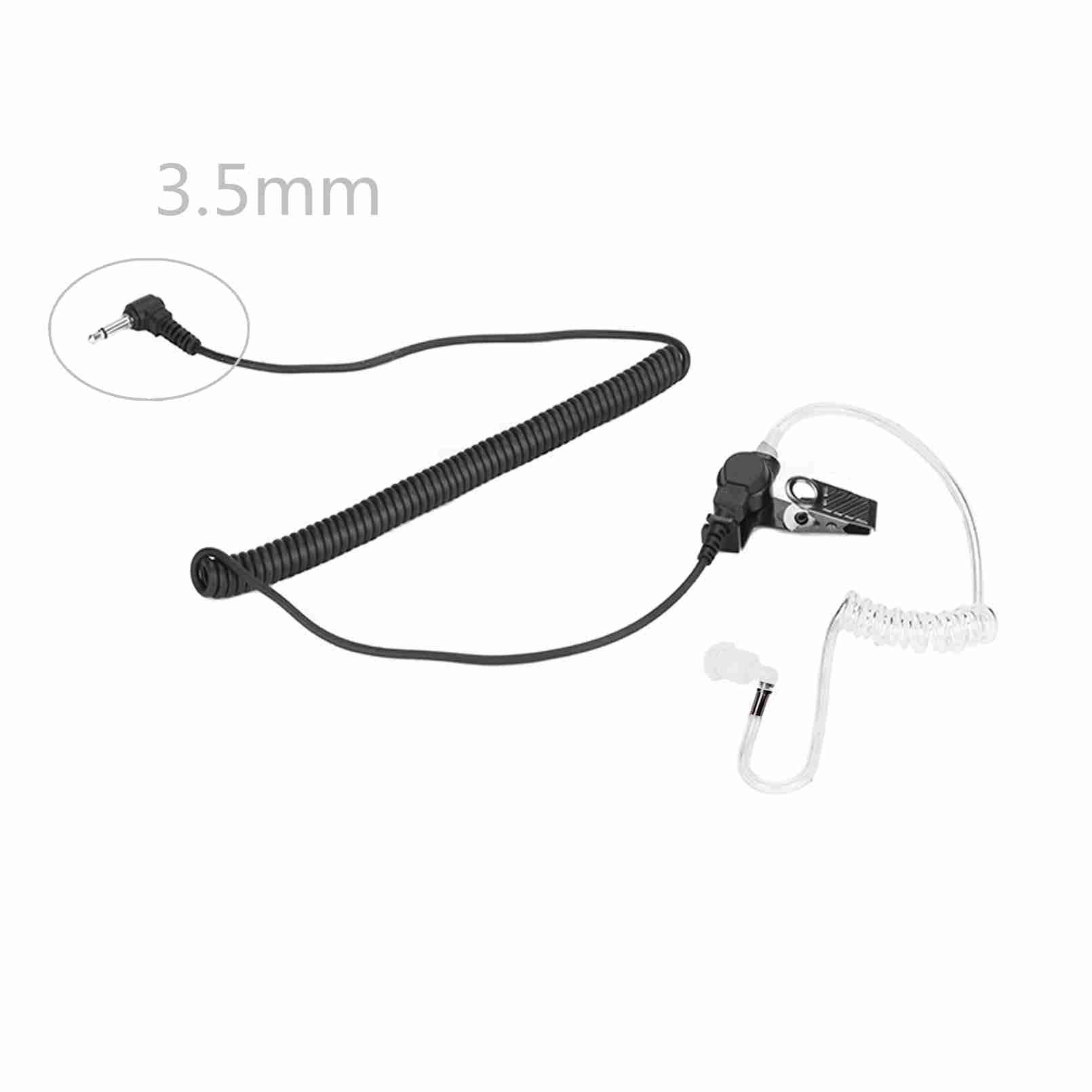 Yolipar 2Pcs 3.5Mm Surveillance Single Wire Listen Only Earpiece Walkie Talkie With Covert Tansparent Acoustic Tube Headset Poli