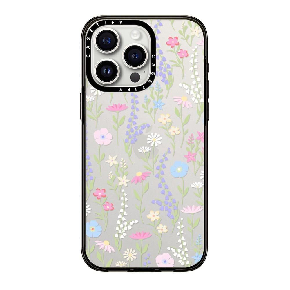 Casetify Compact Case For Iphone 15 Pro Max [2X Military Grade Drop Tested / 4Ft Drop Protection]   Pink Pastel Cute Floral   Cl