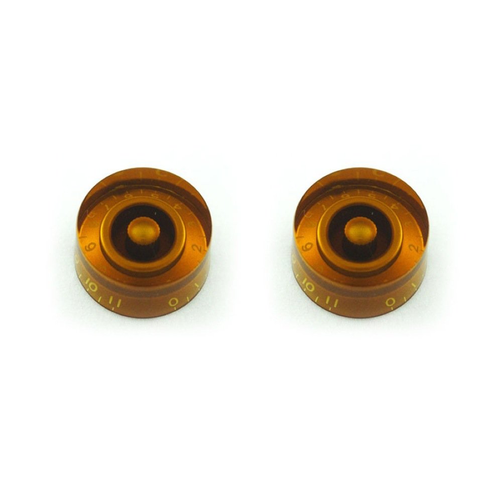 Allparts Speed Knob, 0 11, Amber, 2 Pack