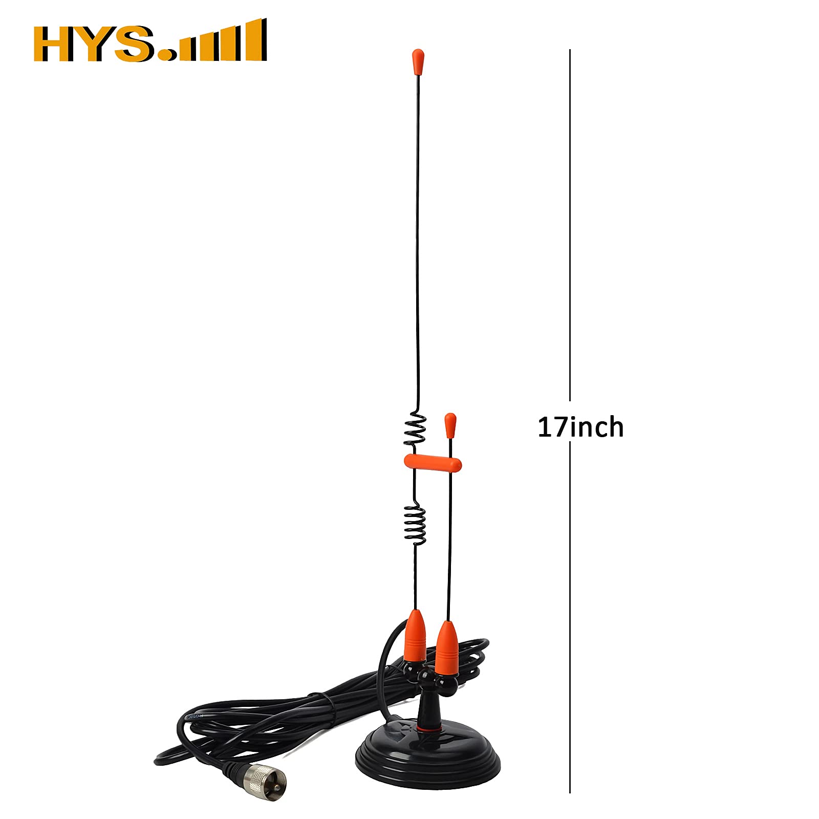 Hys Amateur Antennas Dual Band Vhf 144/Uhf 430Mhz Magnetic Base Mobile Antenna W/13 Ft Rg58 Coax Cable Uhf Male/Pl259 For Motoro