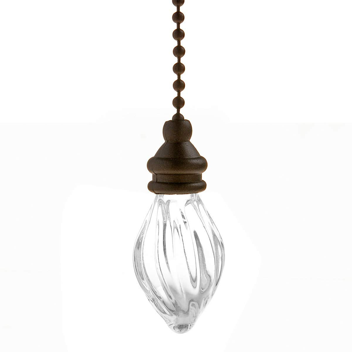 Penck Decorative Fan Pull Chain Ornament Set Lamp Pull Extension For Light Fan With 12 Inch Bronze Chains And Crystal Glass Pend