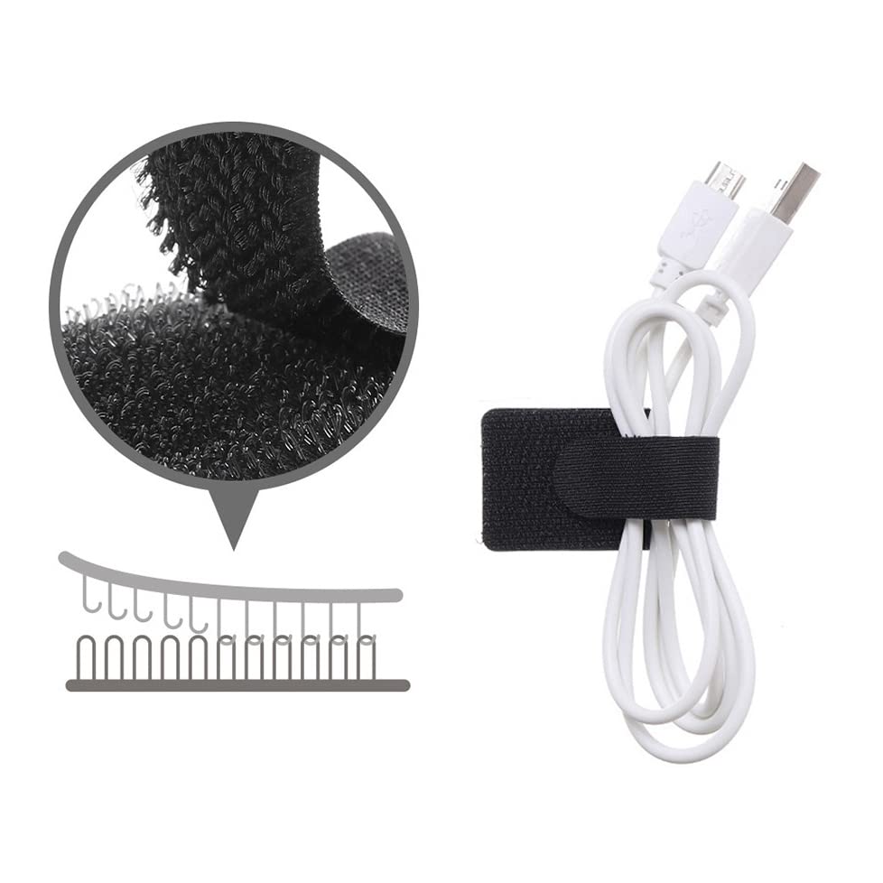 20Pcs 3M Adhesive Wire Organizer Cord Organizers Adjustable Hook And Loop Cable Clips Adjustable Cable Ties Cord Wrappers Keeper