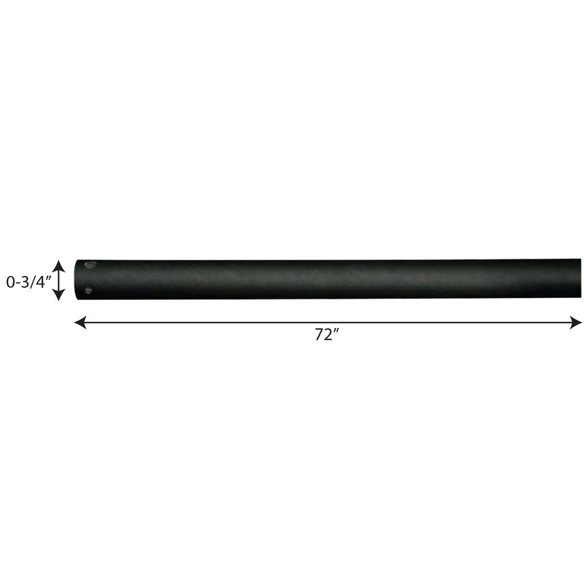 Progress Lighting P2609 80 Airpro Accessory Ceiling Fan Steel Downrod, 72 Inch, Forged Black