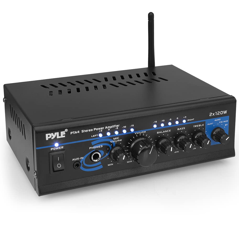 Home Audio Power Amplifier System   2X120W Mini Dual Channel Mixer Sound Stereo Receiver Box W/ Rca, Aux, Mic Input   For Amplif