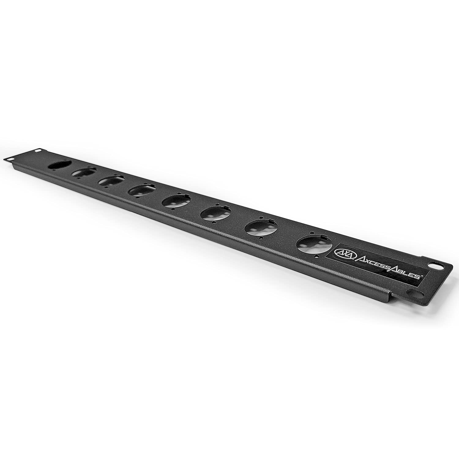 Axcessables Rkinput1U 1U D Series 8 Connectors Punch Out Component Panel For 19 Inch Av, Sound, Computer Equipment Racks. Patch