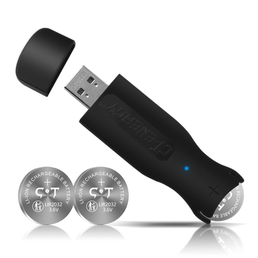 Usb Li Ion Coin Button Cells Charger With 2Pcs Of Rechargeable 2032 Battery Widely Charge Lir2032,Lir2016 And Lir2025