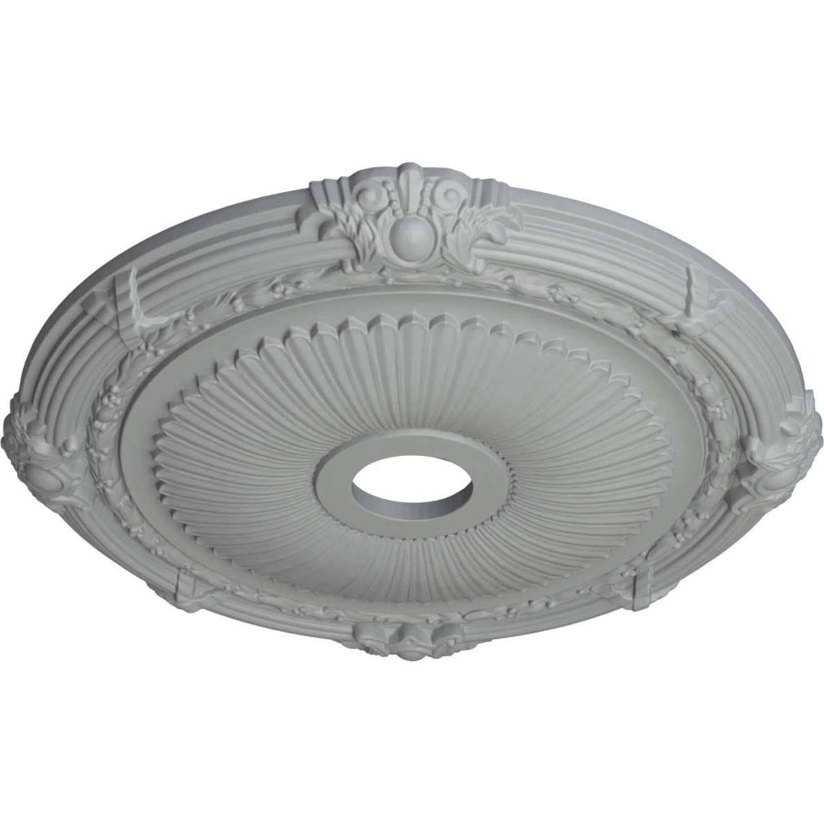 Ekena Millwork Cm27He Heaton Ceiling Medallion, 27 1/2''Od X 3 7/8''Id X 2 1/4''P, Factory Primed