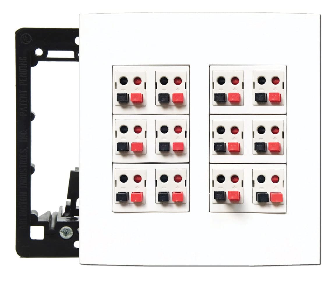 Diytech Premium 12 Speaker Wall Plate, Speaker Plug, Supports 12 Speaker Configurations, Speaker Port For Wall Speaker Wire, Spe
