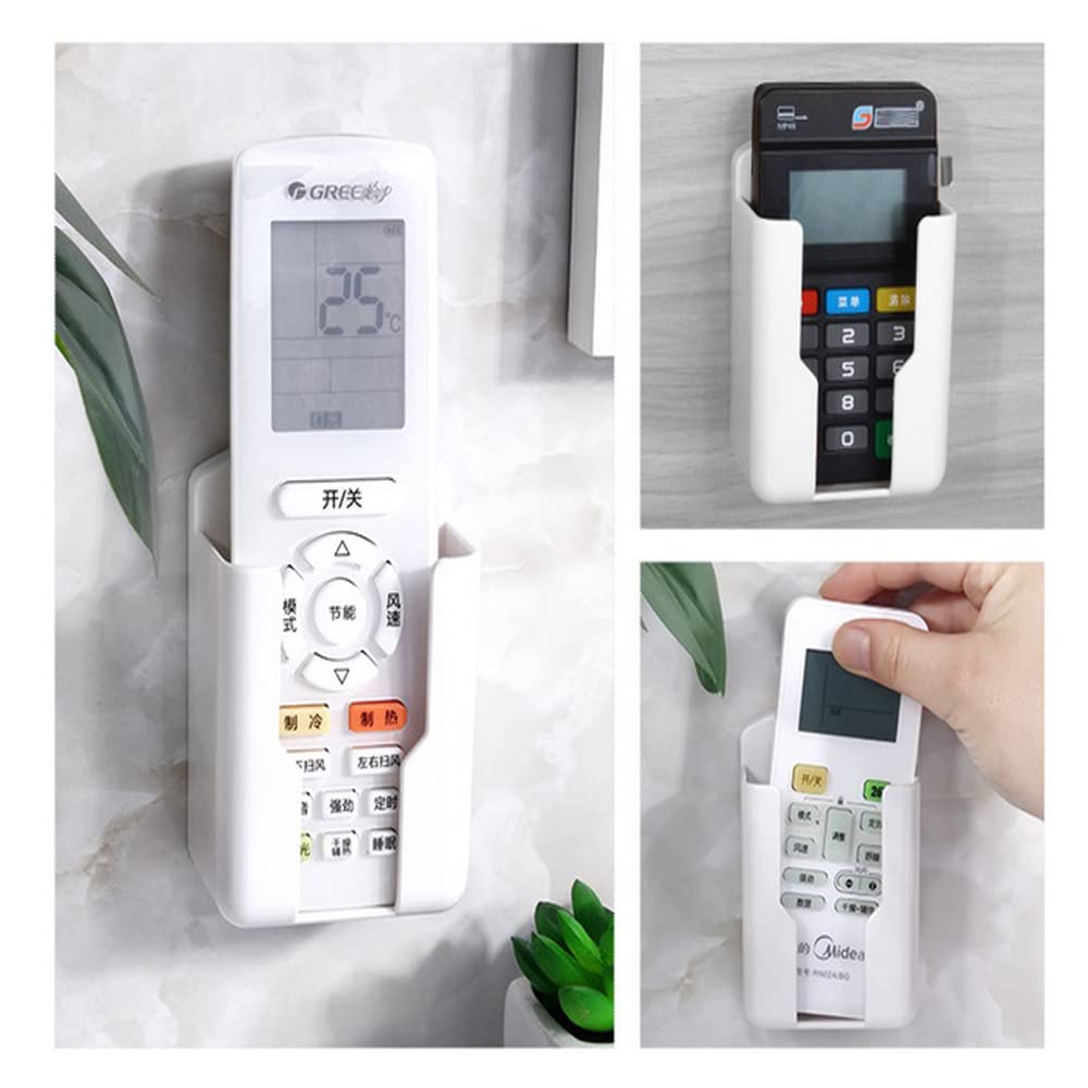 Teadokly 2Pack Remote Control Holder,Self Adhesive Wall Mount Phone Holder,Air Conditioner Tv Remote Control Bracket,Wall Mounte