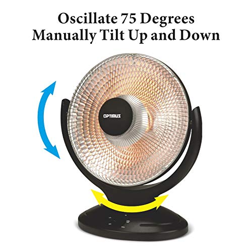 Optimus Oscillation Parabolic Radiant Heater, Black