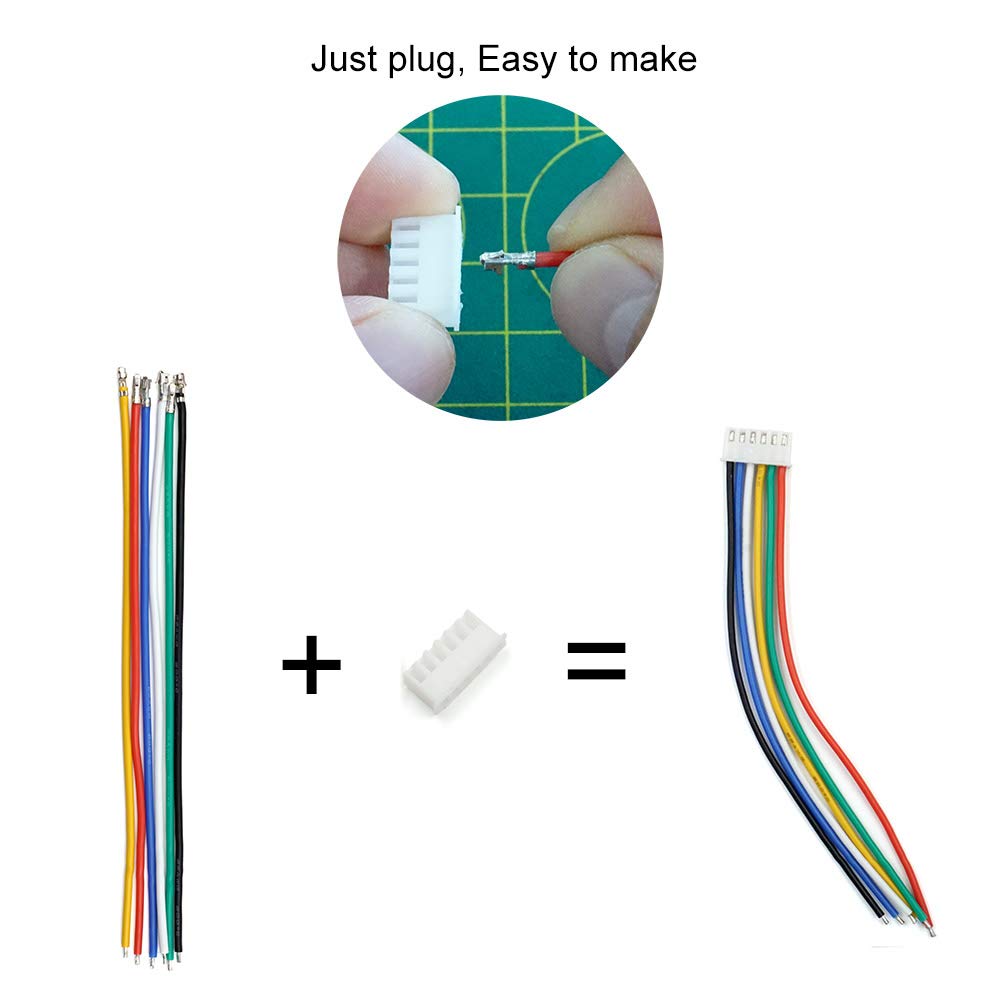 2.54Mm Xh Connector Socket Kit With Pre Crimped Cable Wire 2/3/4/5/6/7 Pin Housing Jst Adapter Cable Male And Female Compatible