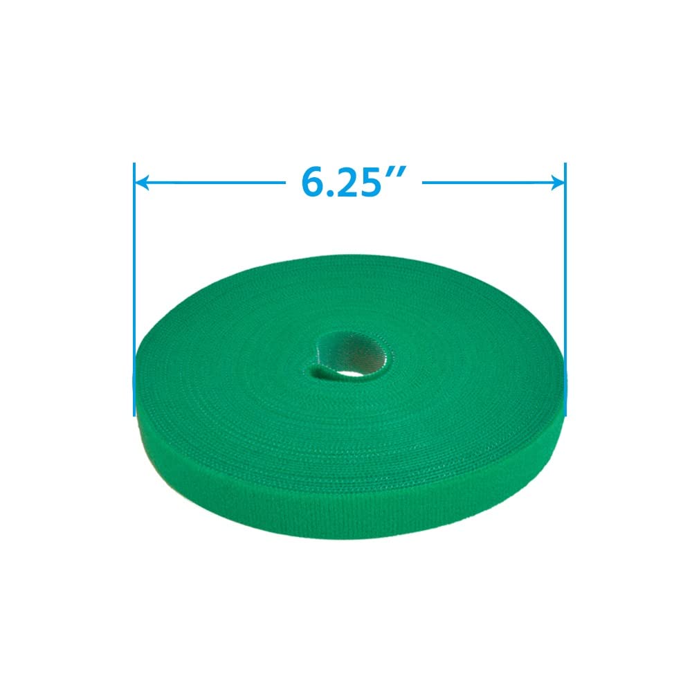 DIGITMON 50Ft 0.8" Hook and Loop Fastening Strap Cable Tie Roll Green