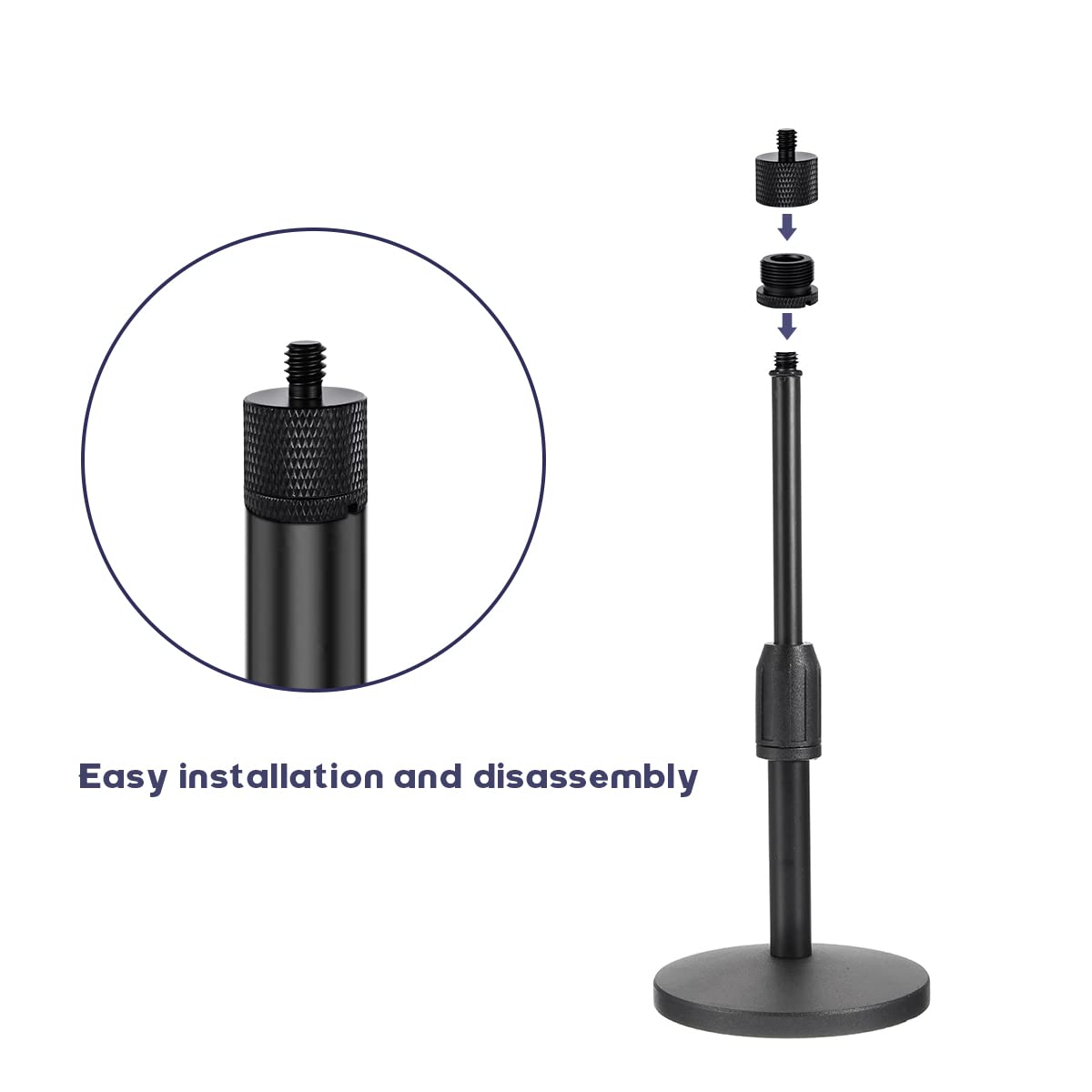 Tenalleys 8 Pack Mic Stand Adapter, 5/8 Female To 3/8 Male & 3/8 Female To 5/8 Male, Aluminum, Black