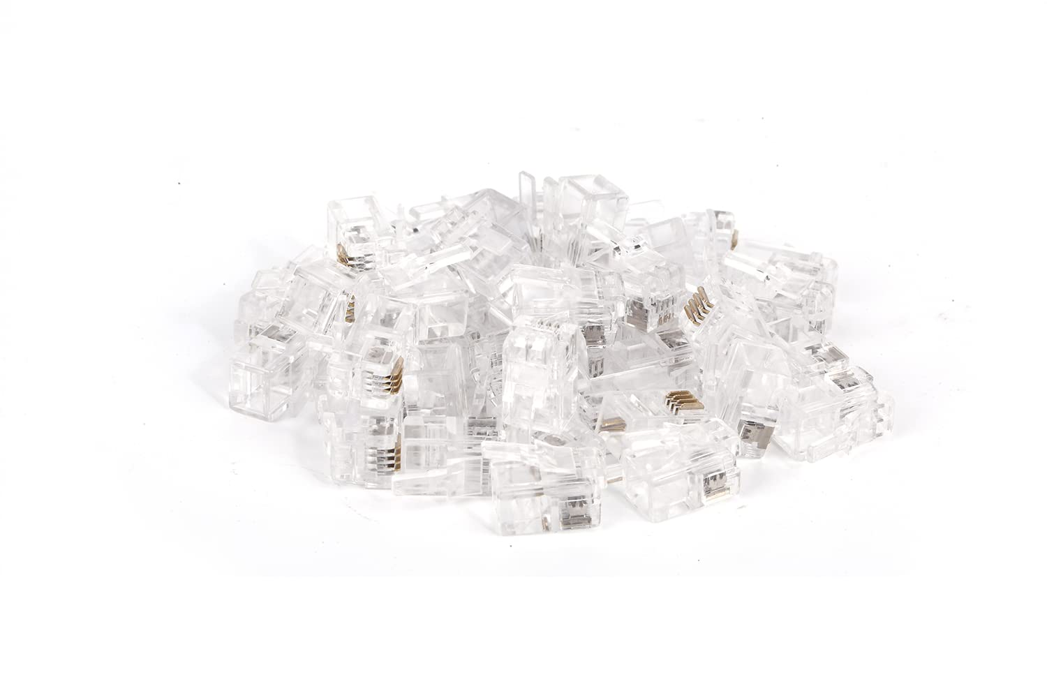 Seefeful 100 Packrj9 4P4C Phone Modular Telephone Cord Connector Adapter Crimp (4P4C)