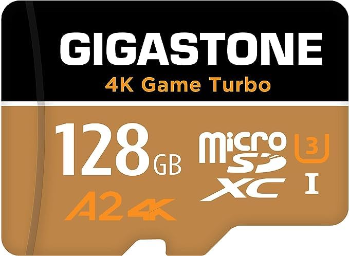 [5 Yrs Free Data Recovery] GIGASTONE 128GB Micro SD Card, 4K Game Turbo MAX, MicroSDXC Memory Card for Nintendo Switch, Steam Deck, GoPro, Action Camera, R/W 160/100 MB/s, A2 4K UHS I U3 C10