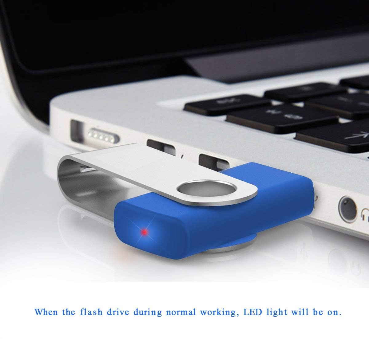 Topesel 5 Pack 32Gb Usb 3.0 Flash Drive Memory Stick Thumb Drives (5 Mixed Colors: Black Blue Green Red Silver)