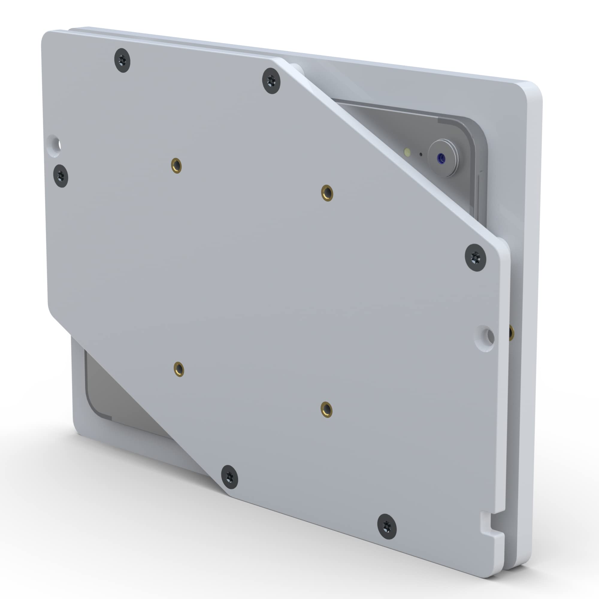 Tabcare Anti Theft Acrylic Vesa Enclosure For Apple Ipad Mini 6 7 8.3' With Free Wall Mount Kit & 90 Degree Angle Usb C Charge Cable (Ipad Mini 6/7 8.3', White)