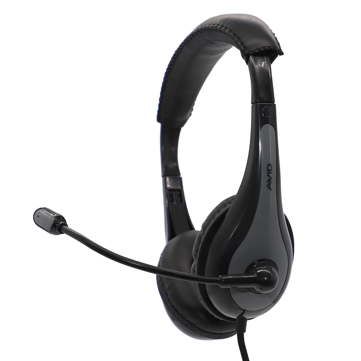 Avid Products Education Headphones with Microphone - Stereo - Black, Gray - USB - Wired - Over-The-Head - Binaural - Circumaural