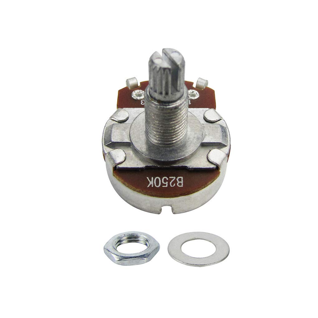 Fleor 2Pcs Full Size Guitar Tone Pot 18Mm Shaft Linear Taper Guitar Potentiometer B250K