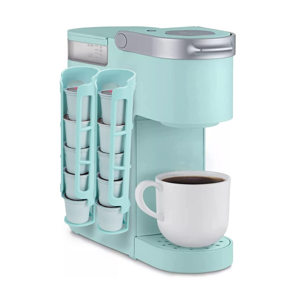 Sungrace K Cup Coffee Pod Holder For Keurig K Cup Coffee, Side Mount Storage Organizer, Perfect For Small Counters ( Light Blue,