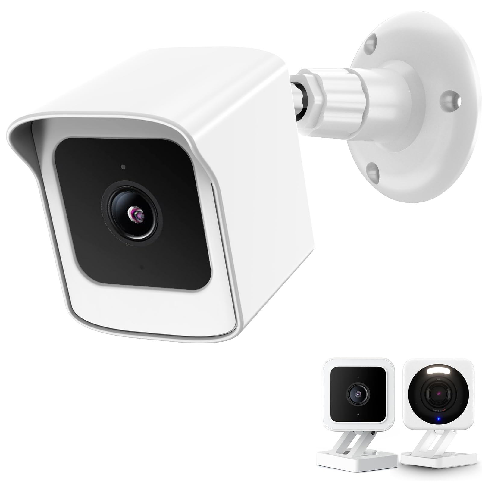 Pef Mount For All New Wyze Cam V4 And V3, Weatherproof Protective Cover And 360 Degree Adjustable Wall Mount Solid Housing For Wyze V4 And V3 Outdoor Indoor Smart Home Camera System (White, 1 Pack)