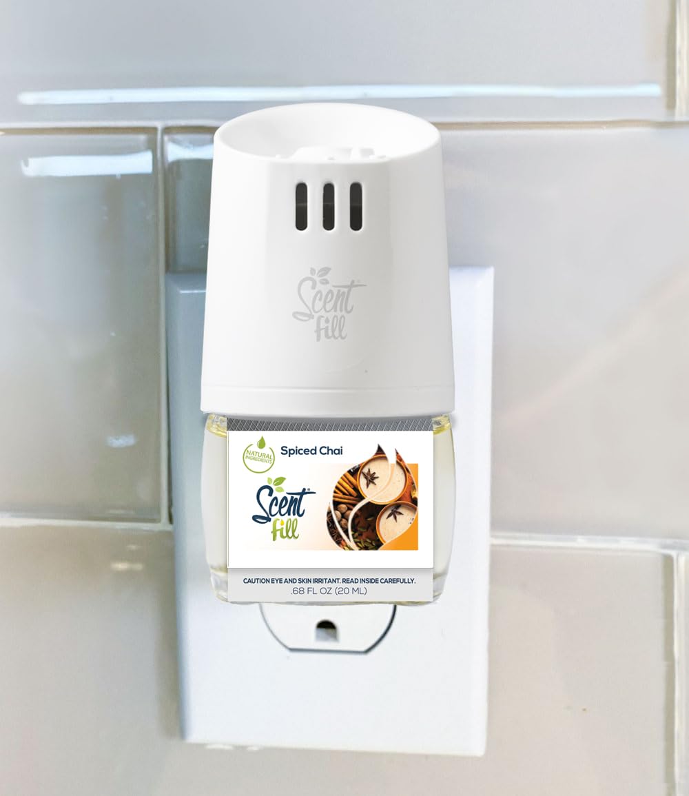 Scent Fill Spiced Chai Plug In Air Freshener, 4 Scented Oil Refills