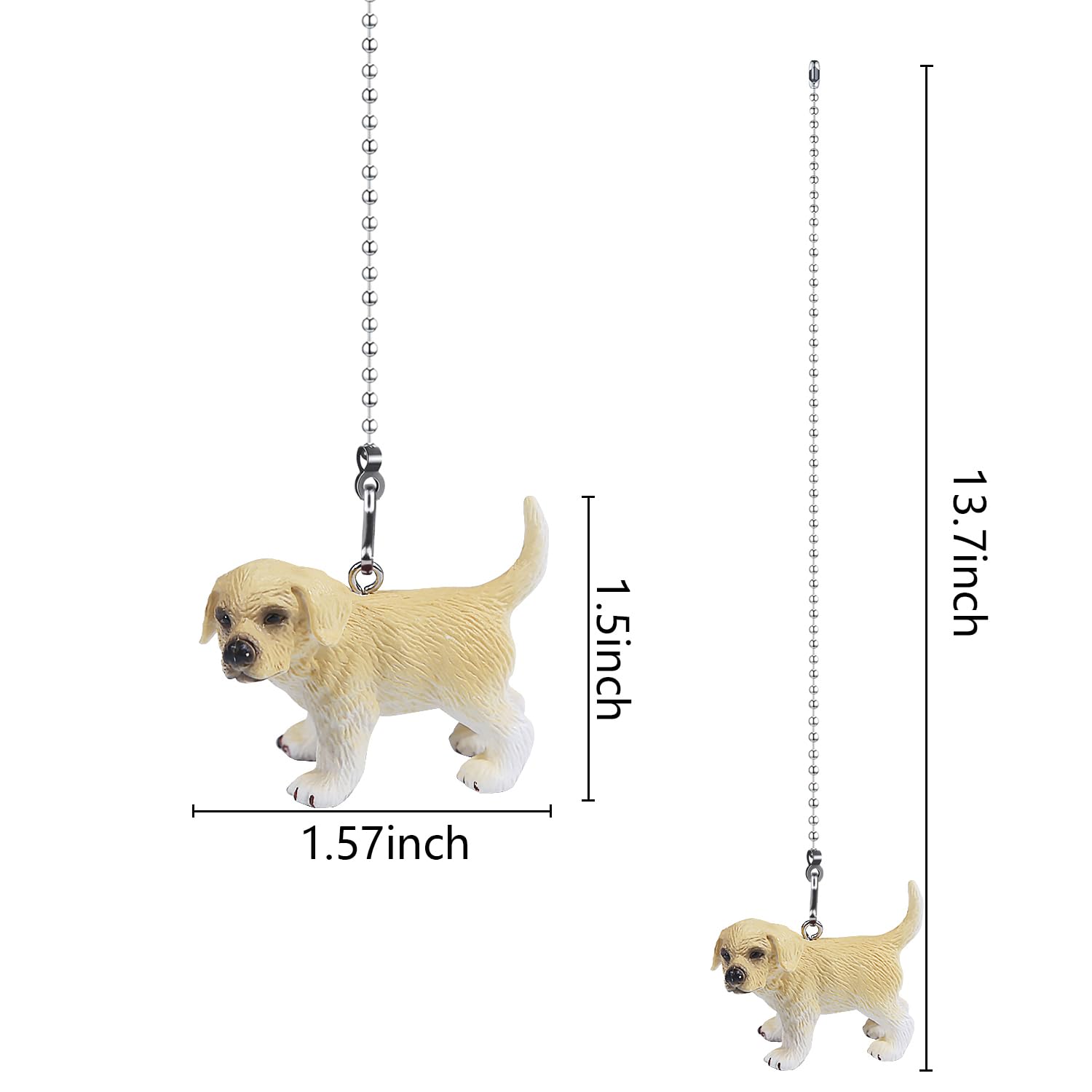 Dotlite Dog Ceiling Fan Pull Chain,12In Puppy Golden Retriever Fan String Pulls Charm Extension Decorative,3Mm Diameter Beaded F