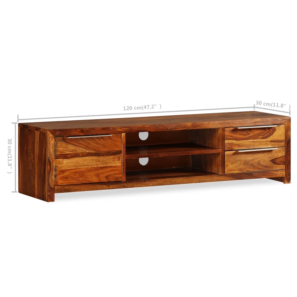 Vidaxl Tv Cabinet Solid Sheesham Wood 47.2''X11.8''X11.8''