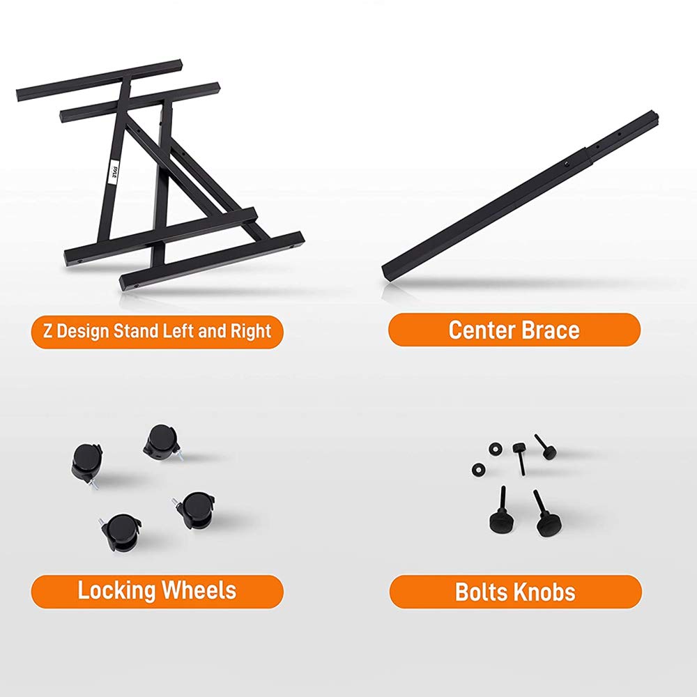 Pyle Universal Electronic Black Heavy-Duty Z Style Keyboard Organ Holder Rack Portable Piano Stand W/Adjustable Height And Width