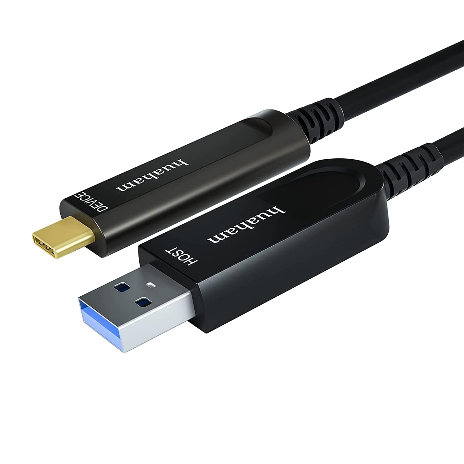 Huaham Usb A To Usb C Fiber Optic Cable 98Ft, Usb 3.1 Type C 10Gbps Gen2 Long Distance Transmission Usb C Cable Compatible With Logitech Camera, Microsoft Azure, Vr/Ar, Touch Screen, Laptop