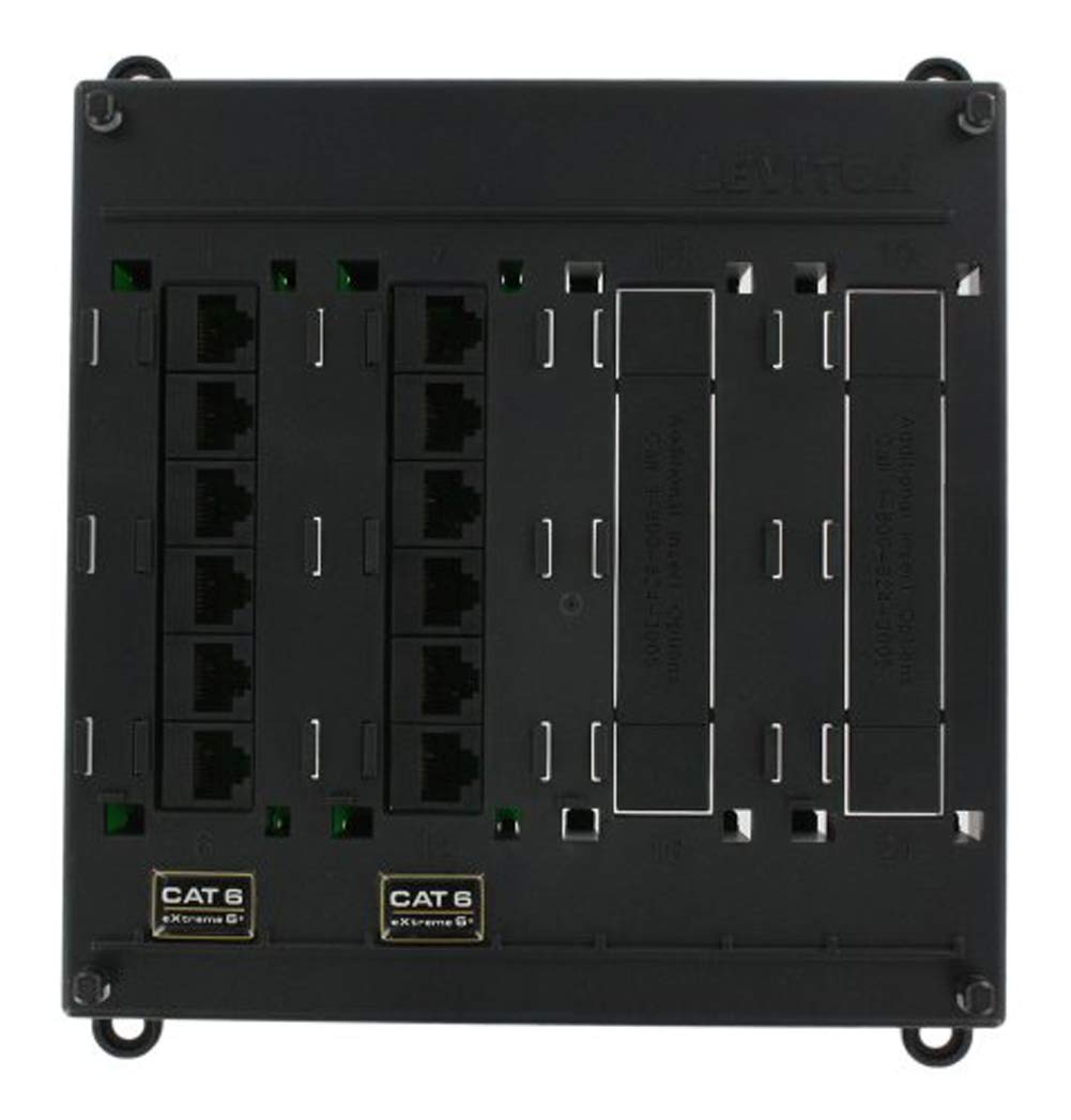 Leviton 476Tm 612 Twist And Mount Patch Panel, Black, 12 Cat 6 Ports