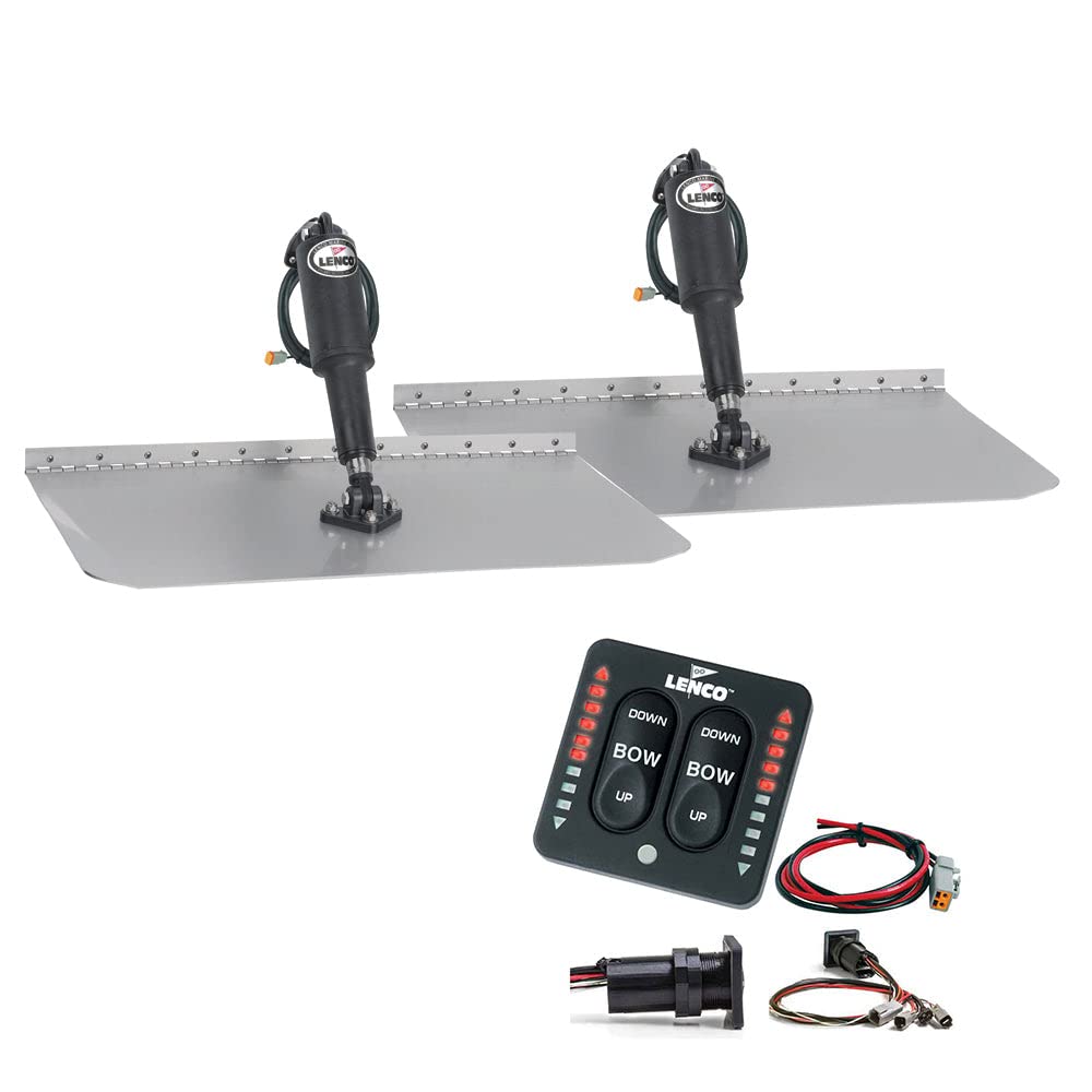 Lenco 12'' X 12'' Standard Trim Tab Kit W/Led Integrated Switch Kit 12V