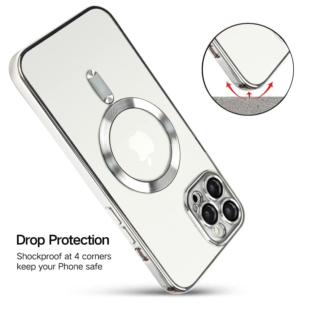 Ook Phone Case Made For Iphone 14 Pro Max With Camera Lens Protector (Compatible With Magsafe) Anti Scratch Shockproof Electropl