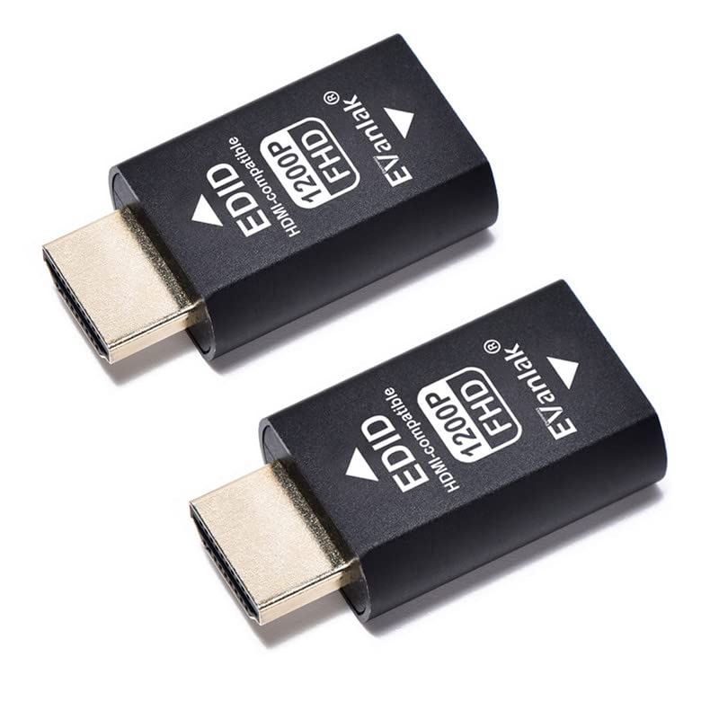 Evanlak 3Rd Generrtion Hdmi Edid Emulator Passthrough Dongle Eliminated Emulator Adapter Work With Mac Thunderbolt To Hdmi Switc