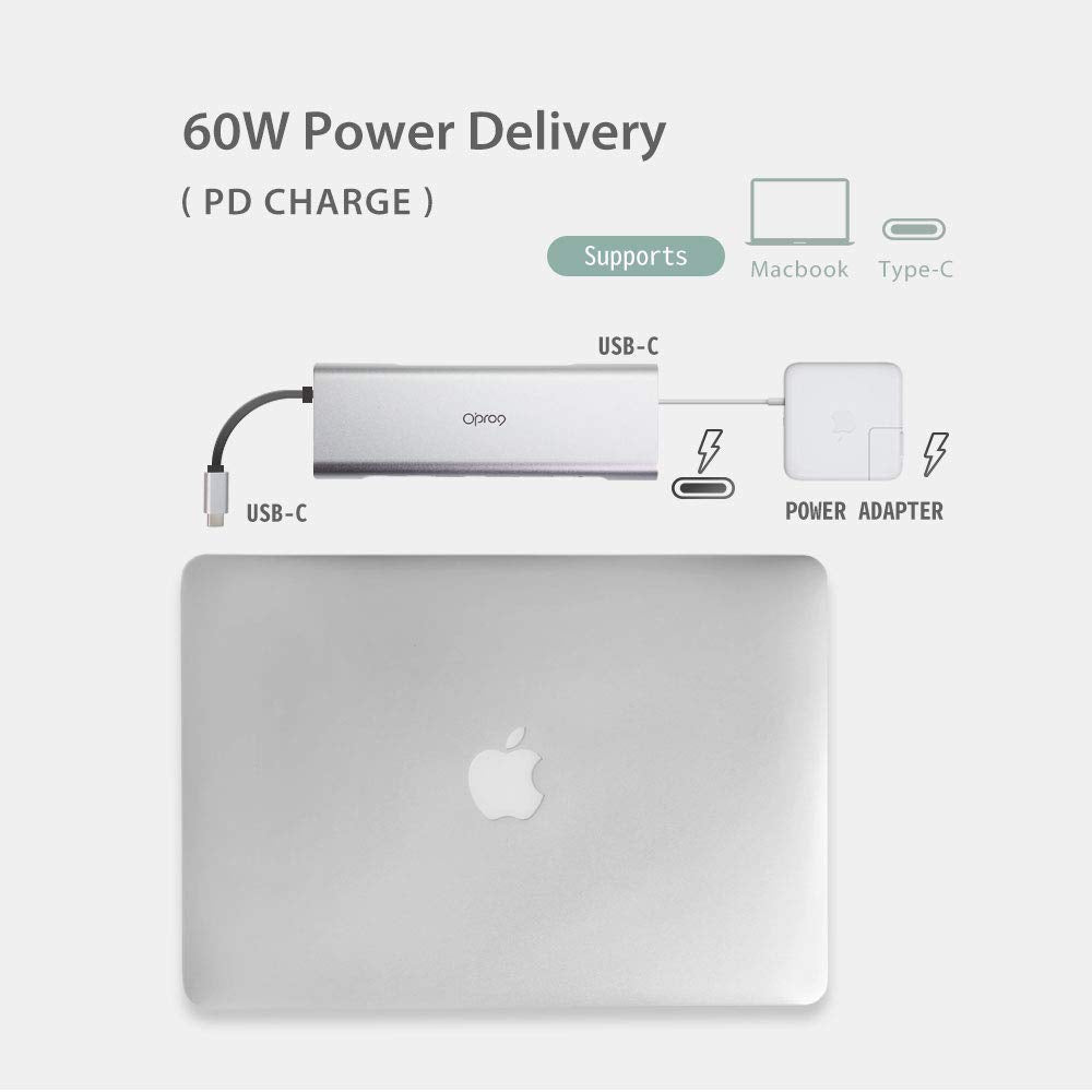 9 In 1 Usb C Hub Multiple Adapter, 3 Usb 3.0 Ports Up To 5Gbps Transfer, 4K@30Hz Hdmi, 60W Pd, Sd/Tf Card Reader, 3.5Mm Audio Ja